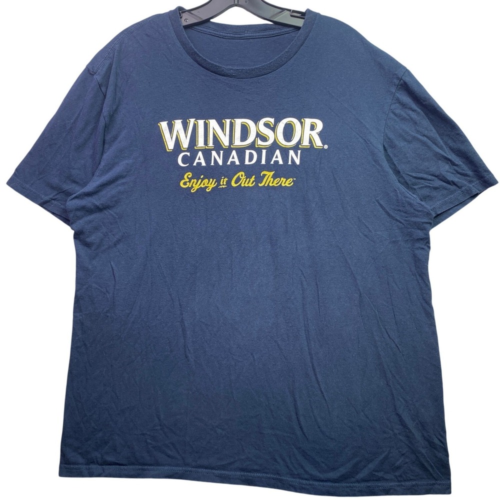 Windsor Canadian Shirt Mens Large Whiskey Promo Spell Out Advertising Streetwear